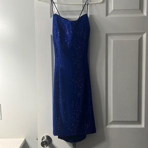 Sherri Hill Royal Blue Beaded Homecoming Dress